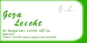 geza leicht business card